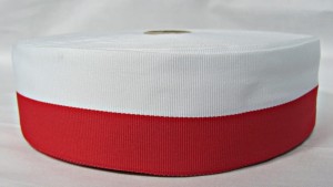 Taśma 50mm order biało-czerwona