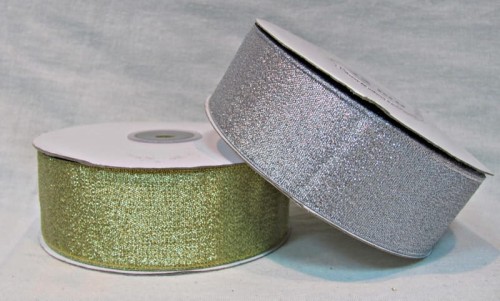 Wstążka brokatowa złota,srebrna 38mm